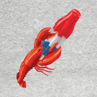 Lobster Clutching a Summer Treat Bomb Pop Popsicle T-Shirt